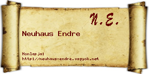 Neuhaus Endre névjegykártya